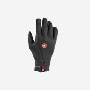 Black Men Castelli MORTIROLO Gloves | PREQ-57246