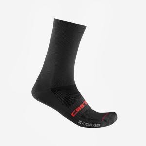 Black Men Castelli RE-CYCLE THERMAL 18 Socks | SRPY-71602