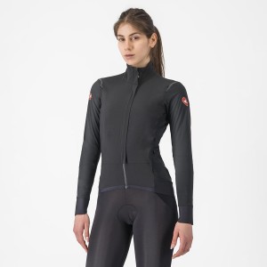 Black / Black Women Castelli ALPHA FLIGHT ROS W Jackets | IBDH-56394