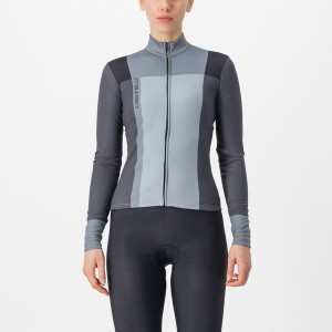 Black / Grey Women Castelli UNLIMITED W THERMAL Jersey | YGKH-67823