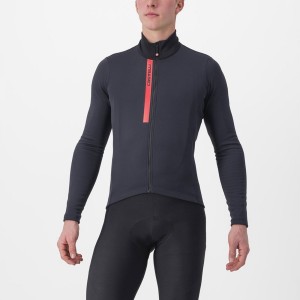 Black / Red Men Castelli ENTRATA THERMAL Jersey | VAKD-18547