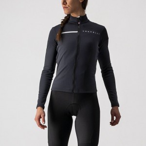 Black / White Women Castelli SINERGIA 2 FZ Jersey | ZGMJ-31594