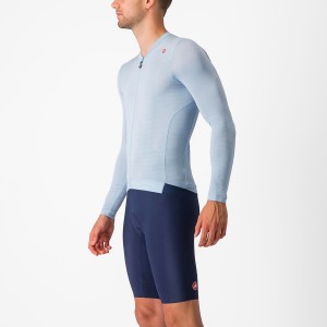 Blue / Blue Men Castelli ESPRESSO LS Jersey | ACDO-85376