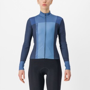 Blue / Blue Women Castelli UNLIMITED W THERMAL Jersey | KWPF-90287