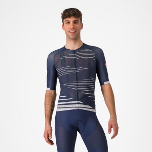 Blue / Silver Grey Men Castelli CLIMBER'S 4.0 Jersey | GINE-01726