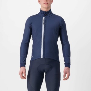 Blue / Silver Men Castelli ENTRATA Jackets | FTQE-45089