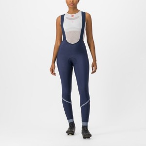 Blue / Silver Women Castelli VELOCISSIMA DT Bib Tights | PCVS-12069