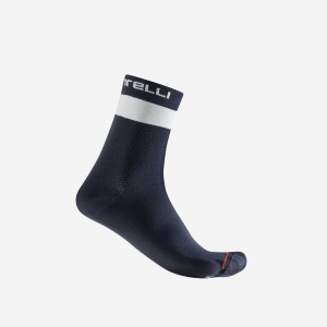 Blue / White Men Castelli PROLOGO LITE 15 Socks | RACO-93654