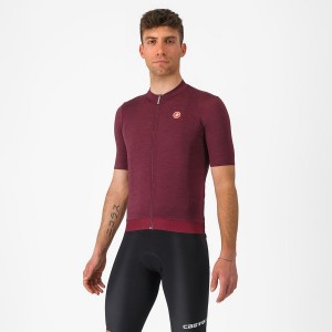 Burgundy Men Castelli ESSENZA Jersey | LDAH-98013