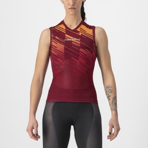 Burgundy Women Castelli INSIDER W SLEEVELESS Jersey | DSKZ-42816