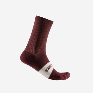 Deep Burgundy Men Castelli ESPRESSO 15 Socks | WGXE-74810