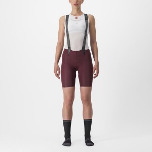 Deep Burgundy Women Castelli FREE AERO RC W Bib Shorts | FPZO-35941