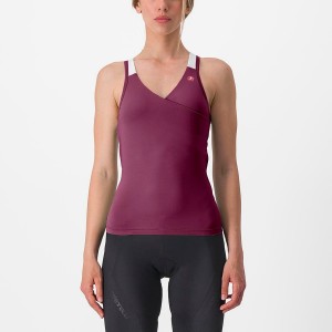 Deep Purple / White Women Castelli SOLARIS TOP Jersey | JBTW-60579