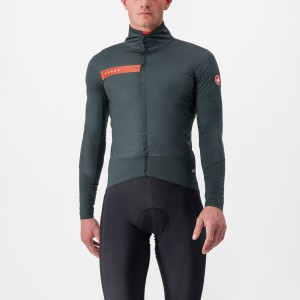 Green / Red Orange Men Castelli BETA RoS Jackets | YKSG-86341