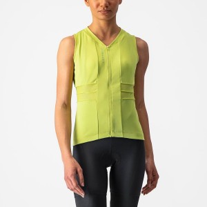 Light Green Women Castelli ANIMA 4 SLEEVELESS Jersey | OWTL-03481