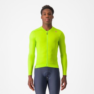 Light Green / Deep Green Men Castelli ESPRESSO LS Jersey | KGYX-85012