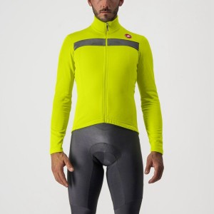 Light Green / Silver Men Castelli PURO 3 FZ Jersey | QTGP-12350