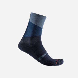 Light Grey Blue / Blue Men Castelli ORIZZONTE 15 Socks | AWJN-05278