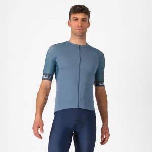 Light Grey Blue / Dark Grey Men Castelli ENTRATA VI Jersey | JNBR-24980