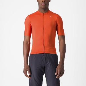 Orange Red / Grey Men Castelli UNLIMITED ENTRATA 2 Jersey | ZYWL-31679