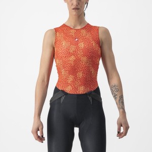 Orange Women Castelli PRO MESH 4 W SLEEVELESS Base Layer | WORG-94683