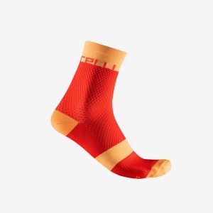 Orange Women Castelli VELOCISSIMA 12 Socks | NXMO-17240