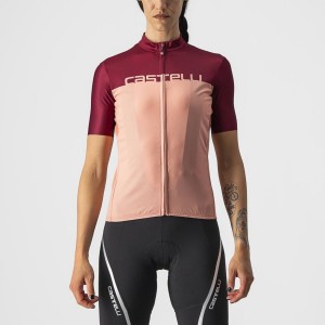 Pink / Burgundy Women Castelli VELOCISSIMA Jersey | VOXI-79653