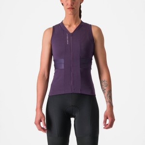 Purple White Women Castelli ANIMA 4 SLEEVELESS Jersey | MOBE-63714