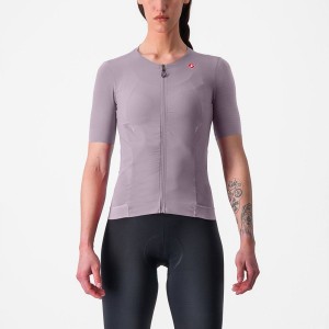 Purple White Women Castelli PREMIO W Jersey | DGHS-40975