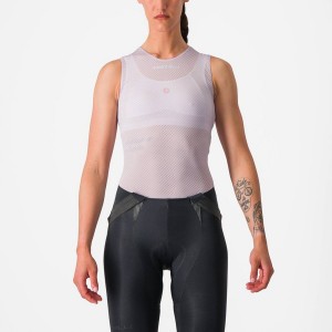 Purple White Women Castelli PRO MESH W SLEEVELESS Base Layer | PENS-13605