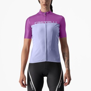 Purple White Women Castelli VELOCISSIMA Jersey | IWHR-63179