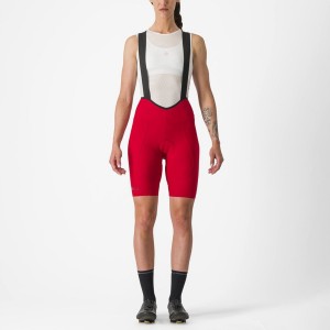 Red Women Castelli ESPRESSO W DT Bib Shorts | VFEJ-78623