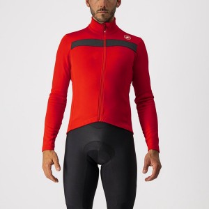 Red / Black Men Castelli PURO 3 FZ Jersey | YVBJ-24507