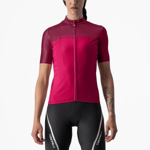 Red / Burgundy Women Castelli VELOCISSIMA Jersey | ROYK-08532