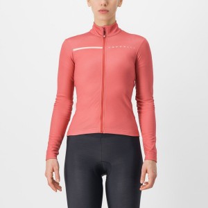 Red / Cream Pink Women Castelli SINERGIA 2 FZ Jersey | PIOU-75206