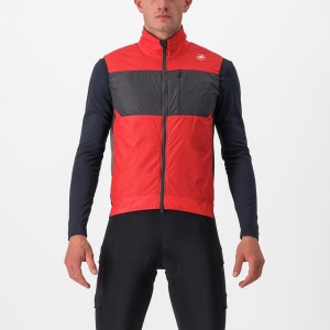 Red / Dark Grey Men Castelli UNLIMITED PUFFY Vest | MAED-02481