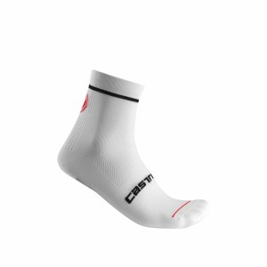 White Men Castelli ENTRATA 9 Socks | JLKX-01382