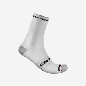 White Men Castelli ROSSO CORSA PRO 15 Socks | FXIR-68709