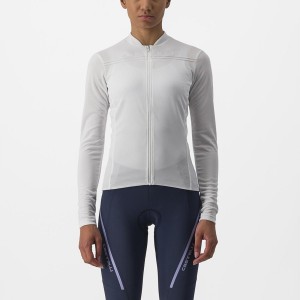 White Women Castelli ANIMA 4 LONG SLEEVE Jersey | JAUT-74258