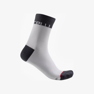 White / Dark Grey Women Castelli VELOCISSIMA 12 Socks | ELOM-41756