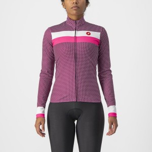 White / Pink Women Castelli VOLARE LS Jersey | UBTZ-76413