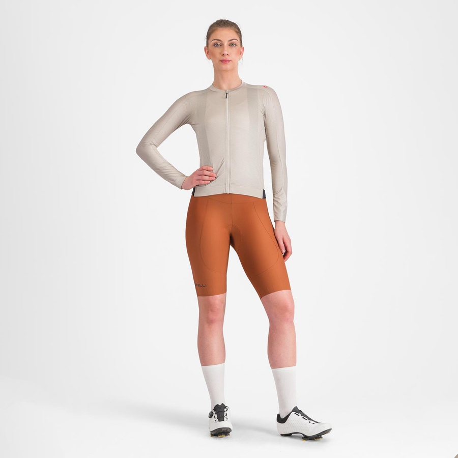 Beige Women Castelli ESPRESSO W DT Bib Shorts | DUSG-09853