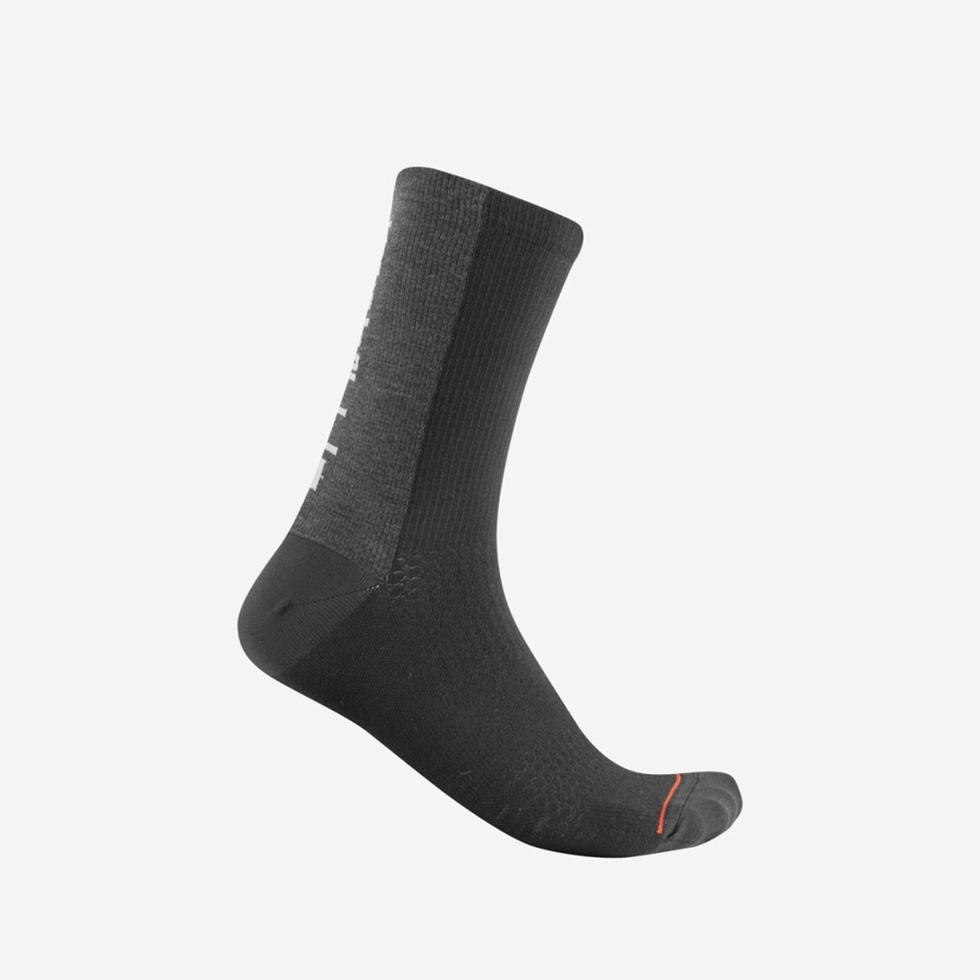 Black Men Castelli BANDITO WOOL 18 Socks | EOTG-61347