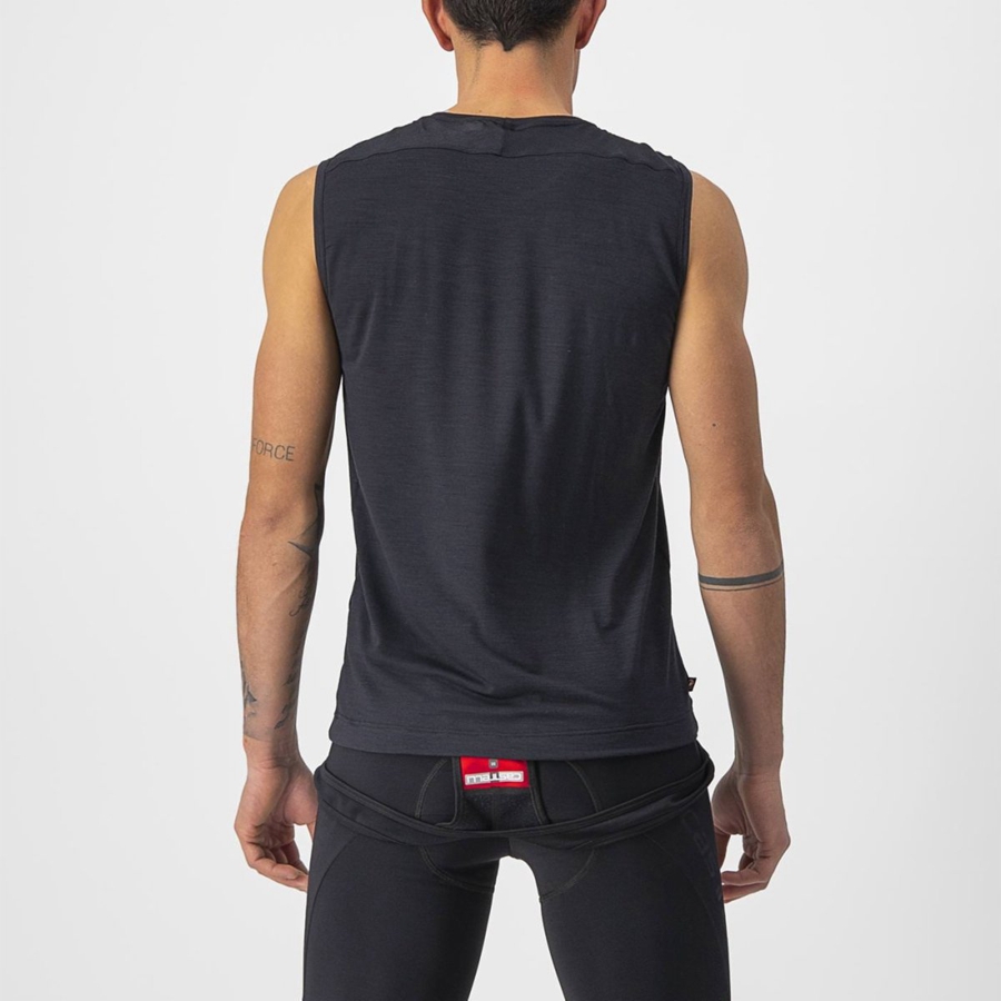 Black Men Castelli BANDITO WOOL SLEEVELESS Base Layer | DAXW-35807