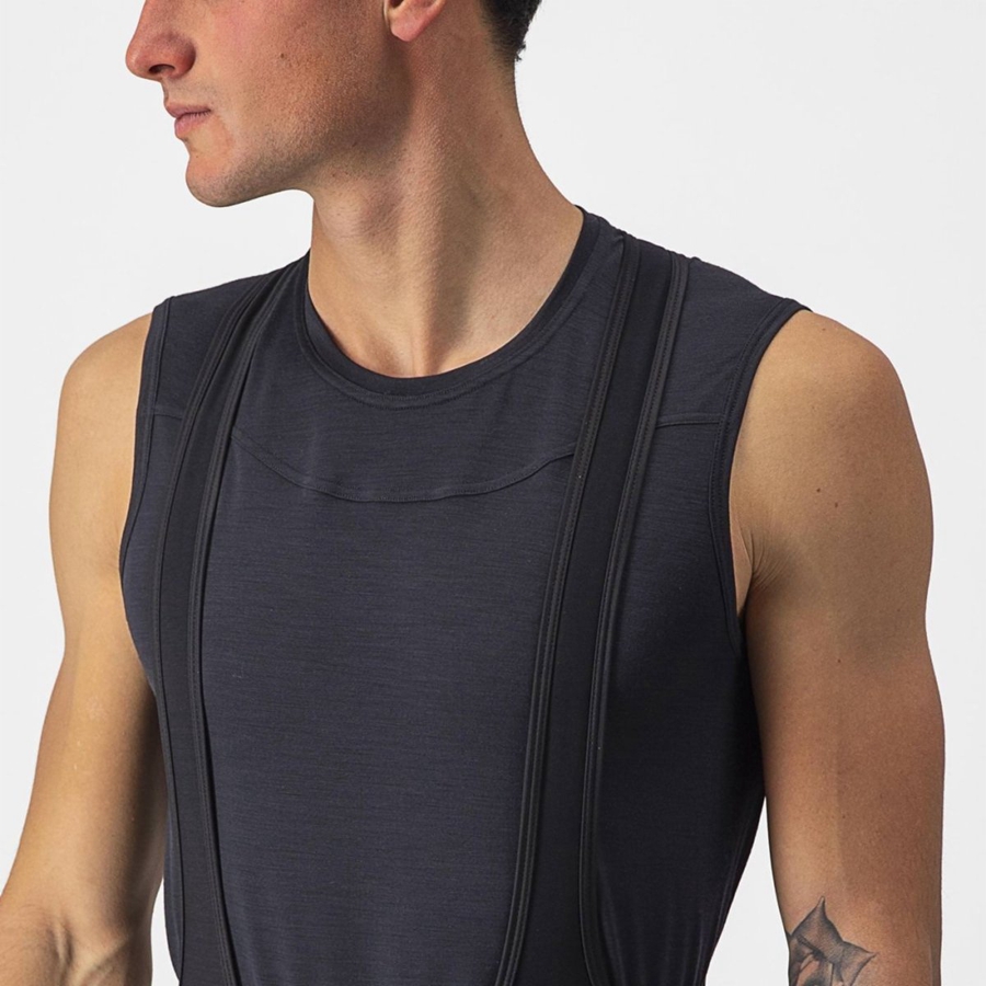 Black Men Castelli BANDITO WOOL SLEEVELESS Base Layer | DAXW-35807