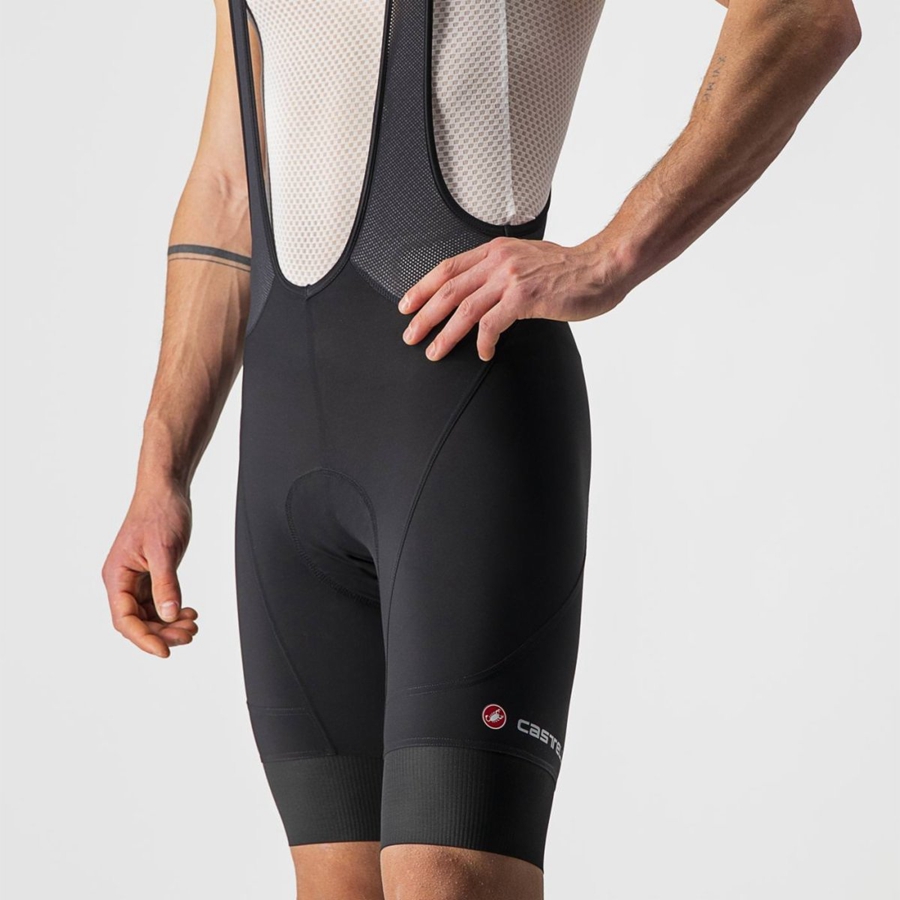 Black Men Castelli ENDURANCE 3 Bib Shorts | MRCX-73846