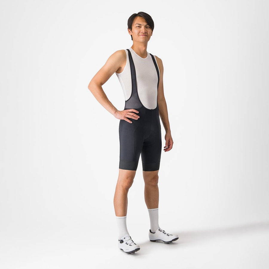 Black Men Castelli ENTRATA 2 Bib Shorts | FJND-24830