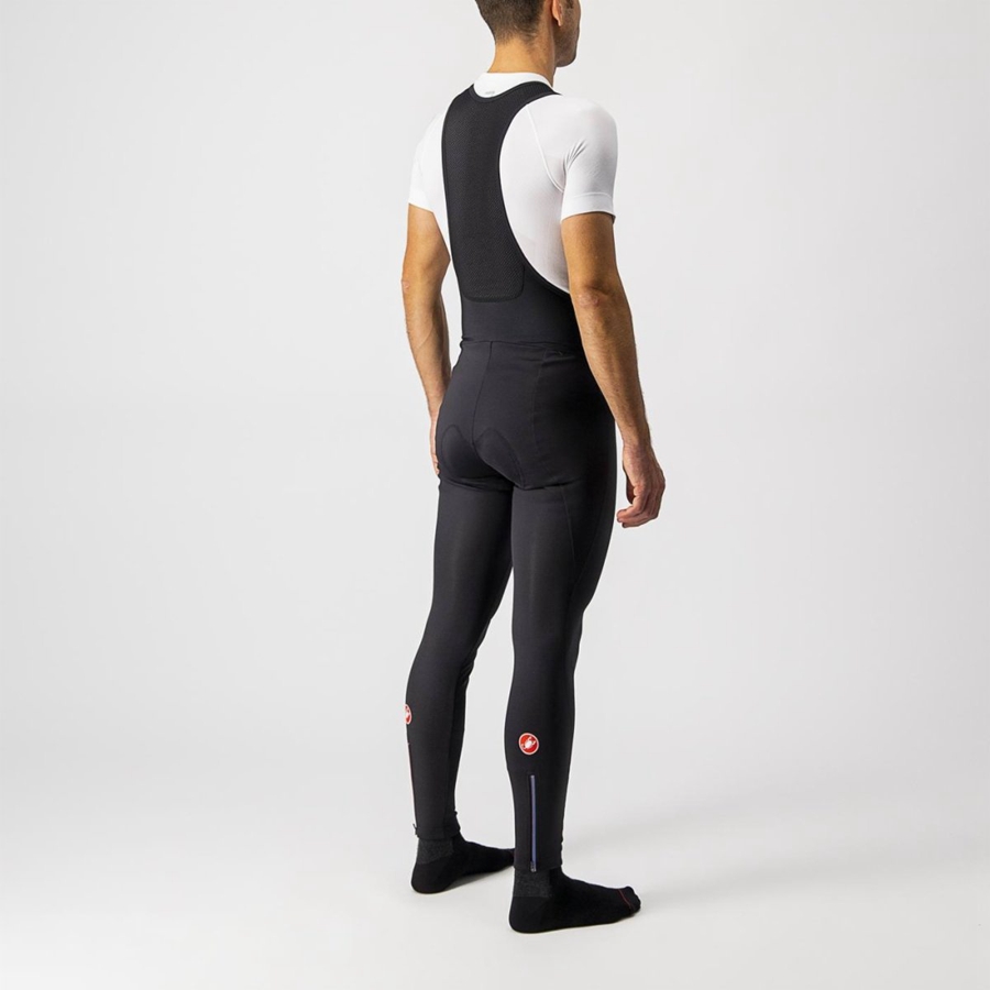 Black Men Castelli ENTRATA WIND Bib Tights | FLMX-82176