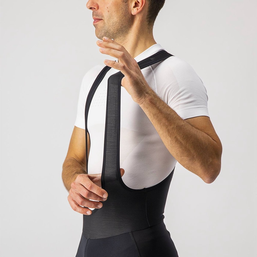 Black Men Castelli ENTRATA WIND Bib Tights | FLMX-82176