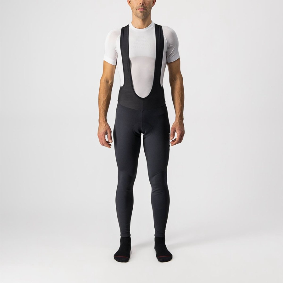 Black Men Castelli ENTRATA WIND Bib Tights | FLMX-82176